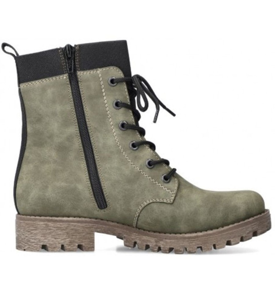 Women'S Shoes Shoesissime Fall Boots | Rieker 78540-54 Green Khaki