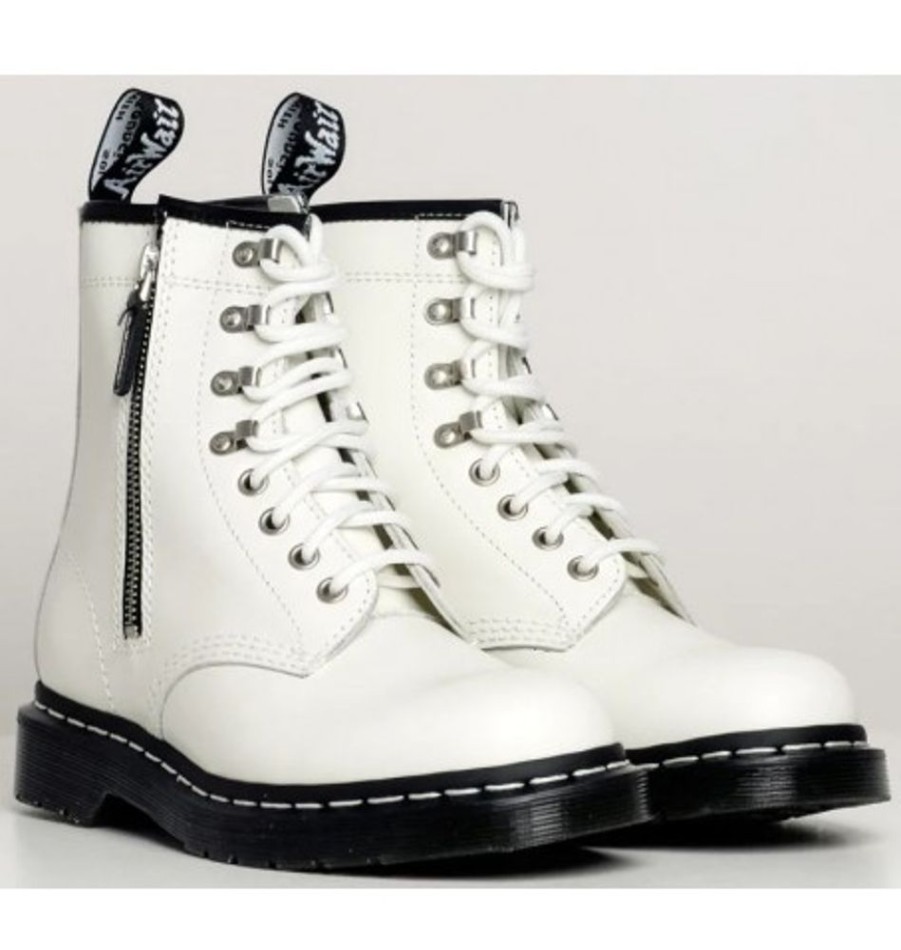 Women'S Shoes Shoesissime Fall Boots | Dr. Martens 1460 Zipped Hdw 27738100 White