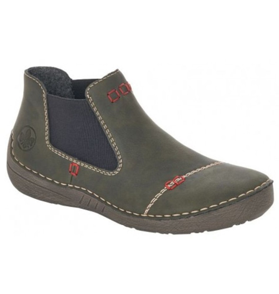 Women'S Shoes Shoesissime Fall Boots | Rieker 52590-54 Green Khaki