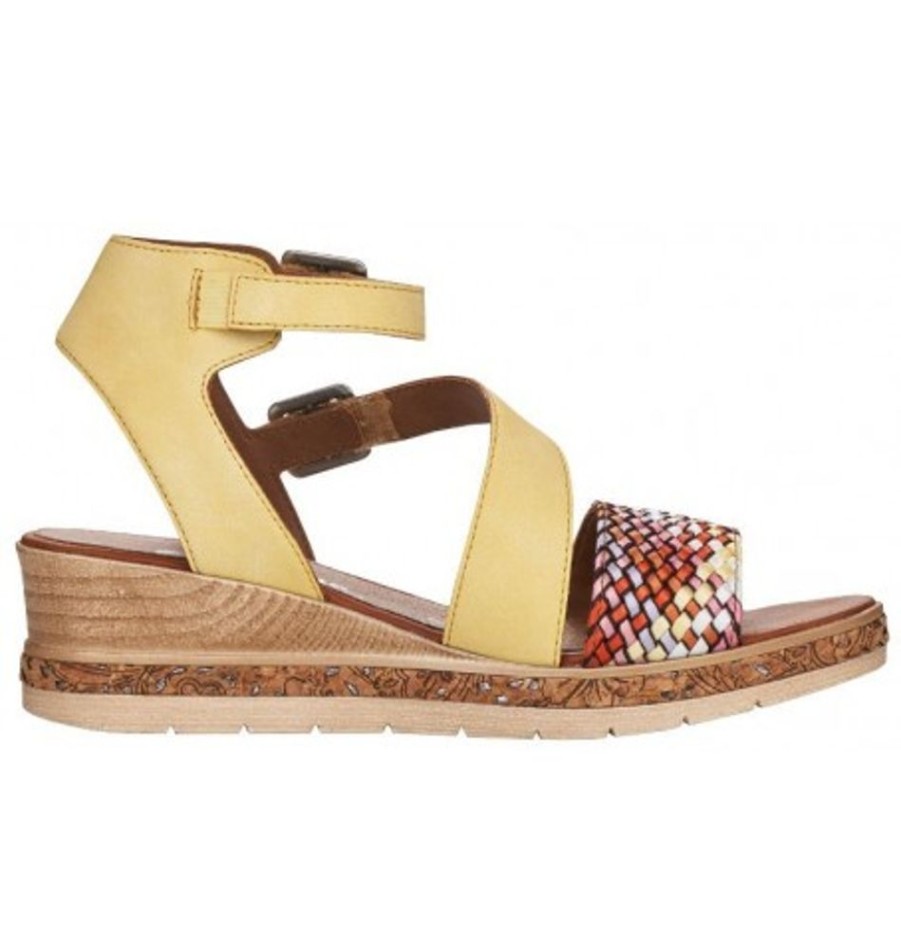 Women'S Shoes Shoesissime Sandals | Rieker - Remonte D3062-68 Yellow Orange