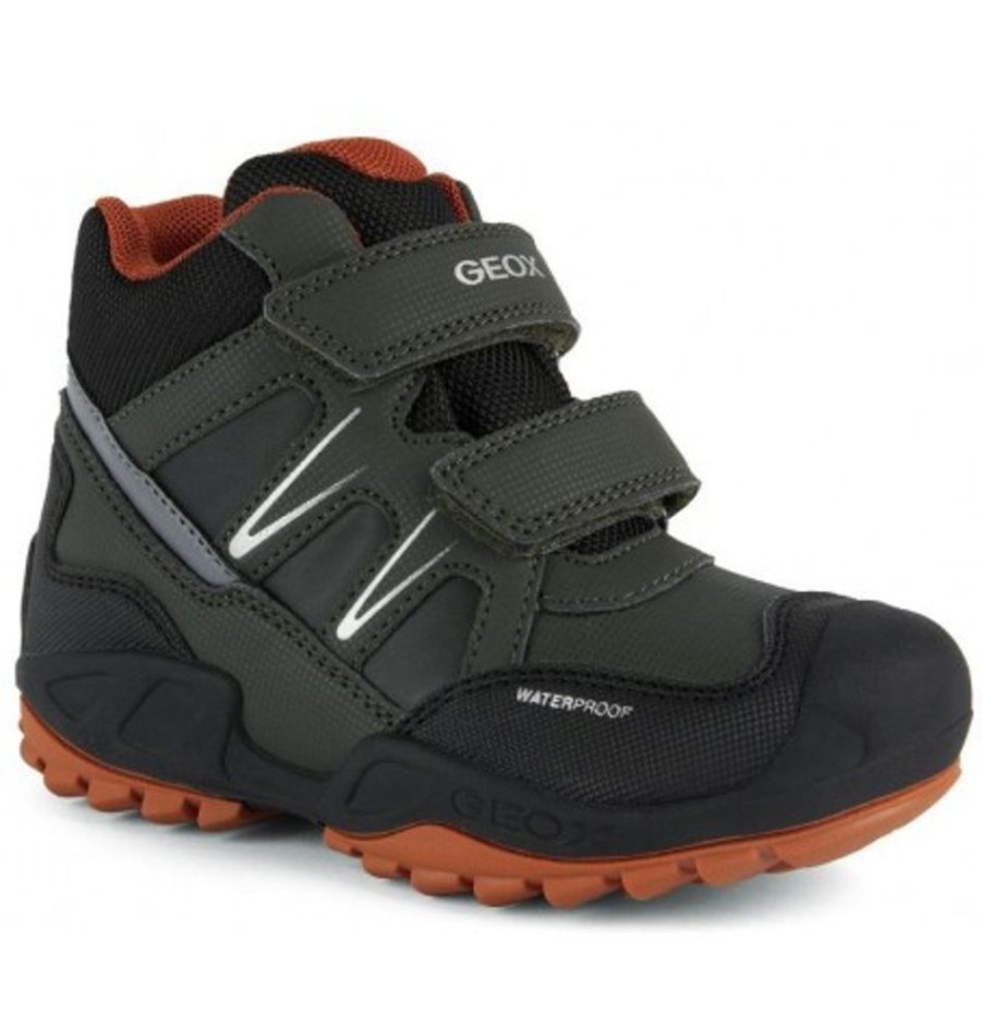 Kids Shoes Shoesissime Fall Boots | Geox N. Savage B.B Abx A J261Wa Green Khaki