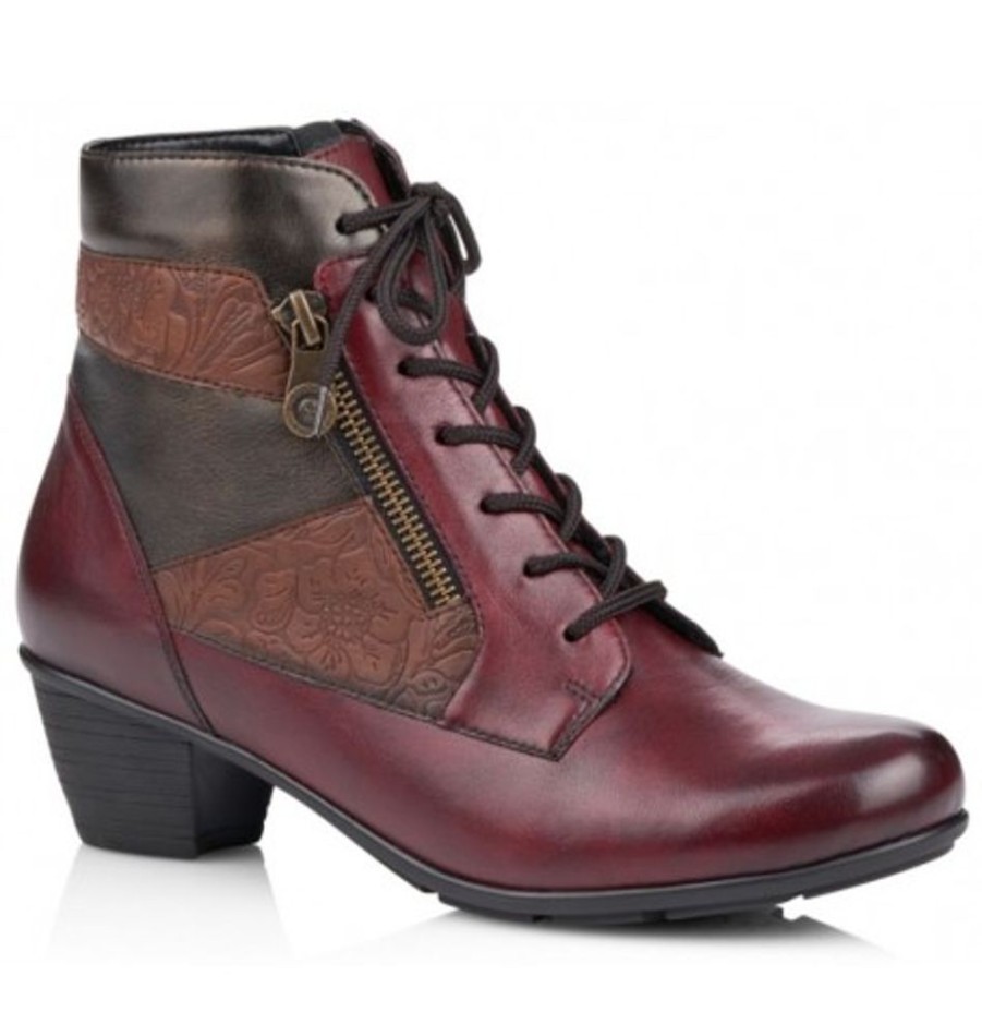 Women'S Shoes Shoesissime Fall Boots | Rieker - Remonte R7570-35 Burgundy