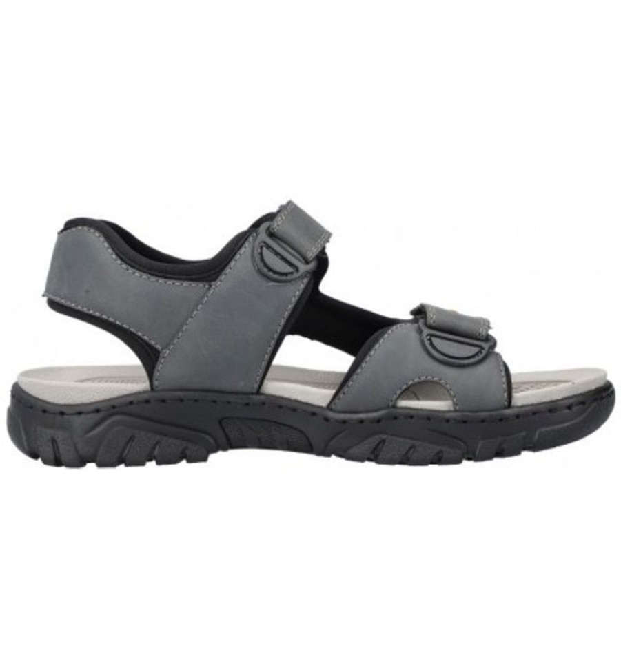 Men'S Shoes Shoesissime Sandals | Rieker 22761-45 Silver Grey