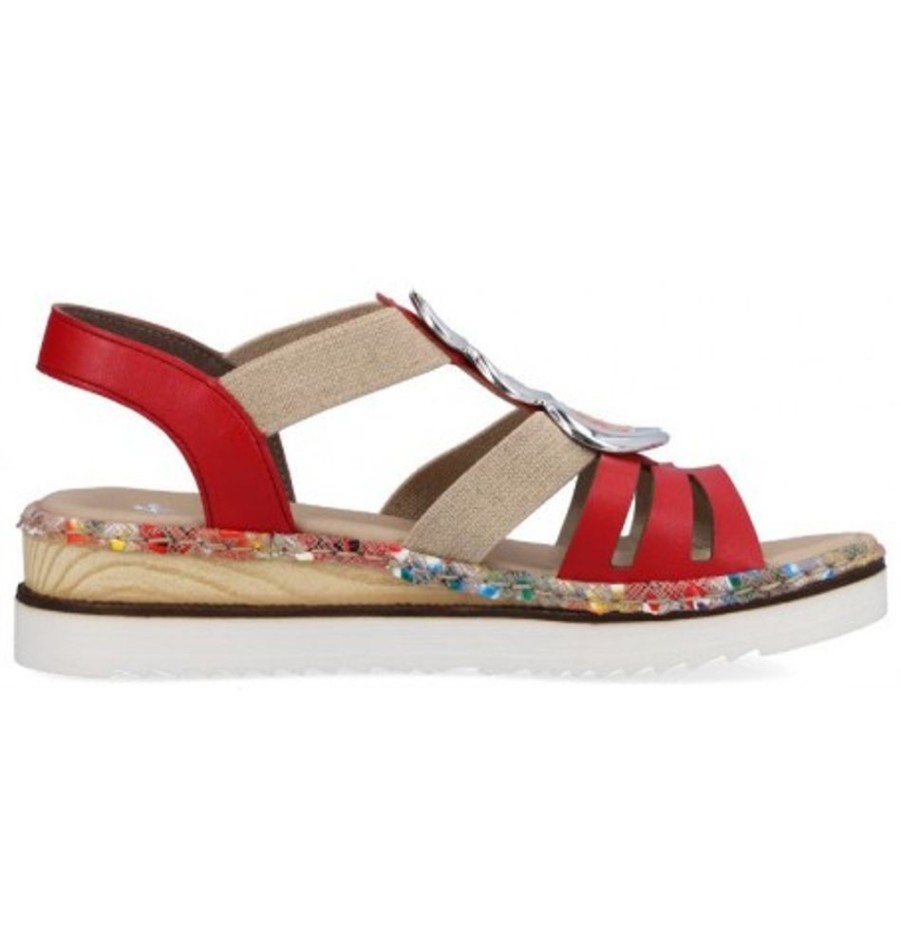 Women'S Shoes Shoesissime Sandals | Rieker 679L4-33 Red