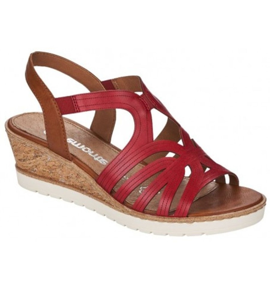 Women'S Shoes Shoesissime Sandals | Rieker - Remonte R6255-34 Red