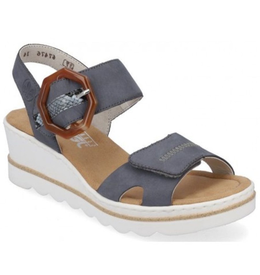 Women'S Shoes Shoesissime Sandals | Rieker 67476-14 Blue