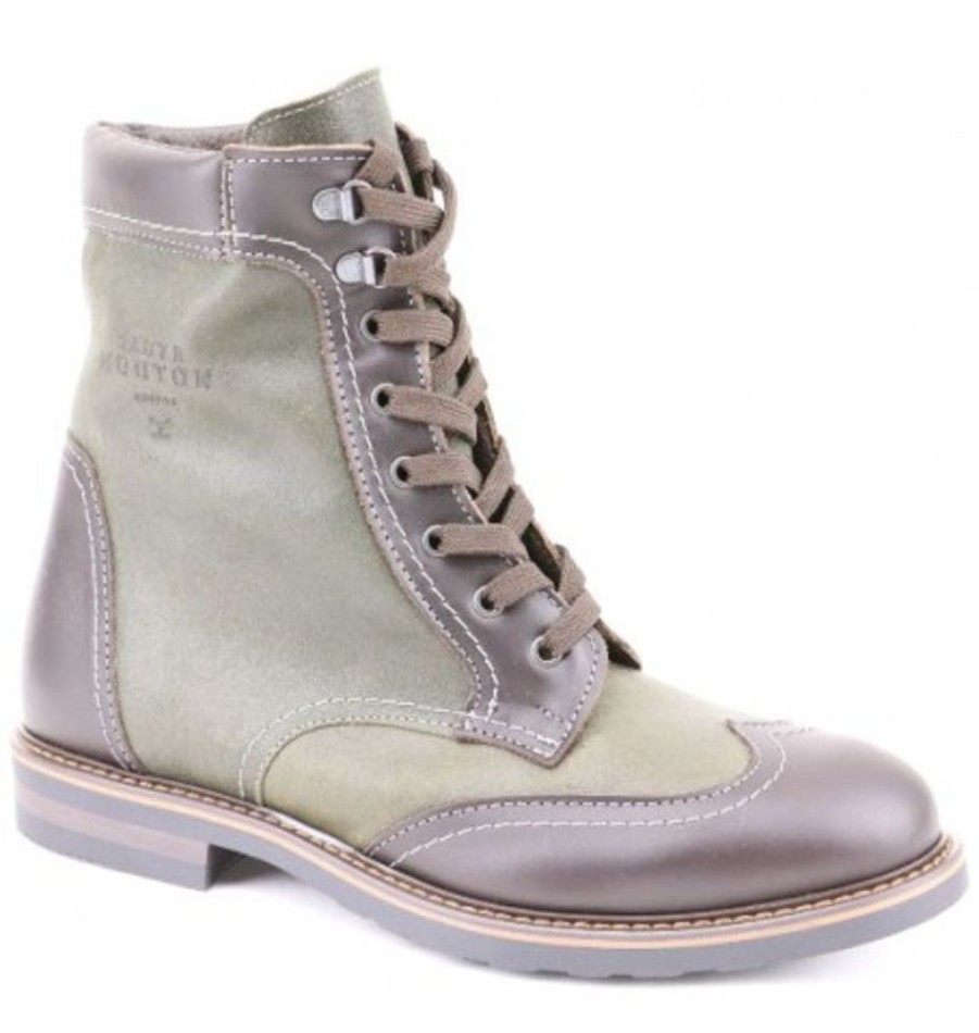 Men'S Shoes Shoesissime Winter Boots | Saute-Mouton Victor 2861 Green Khaki