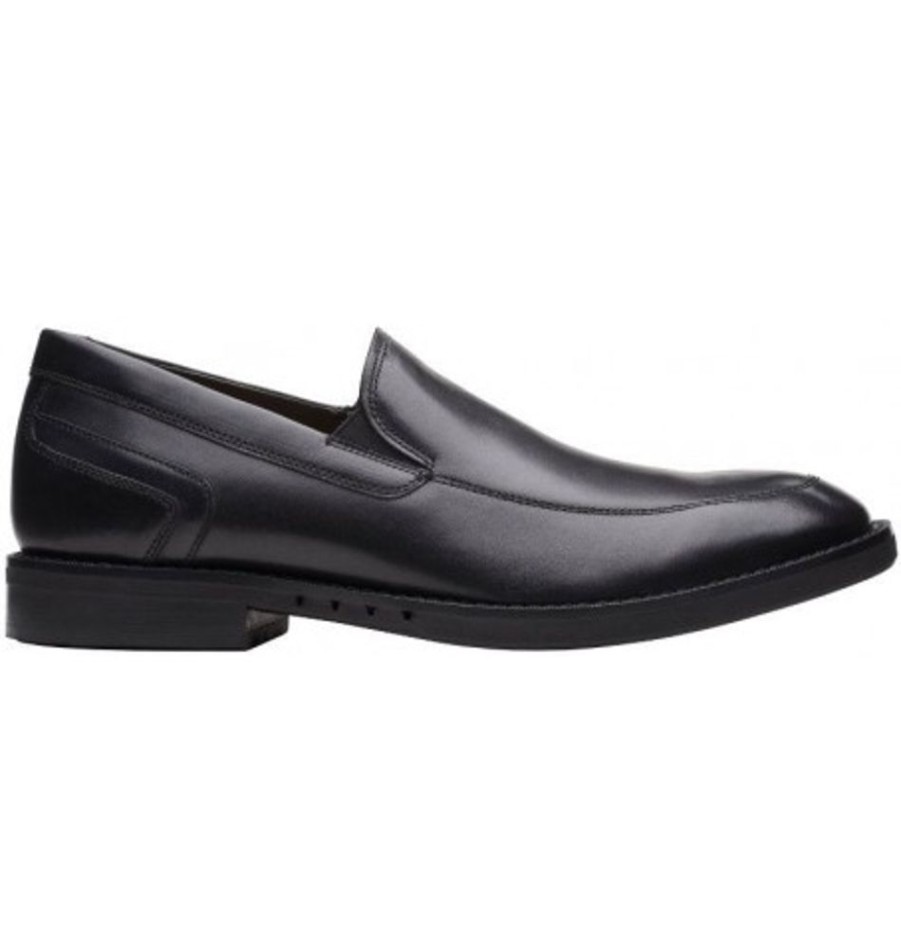 Men'S Shoes Shoesissime Dress Shoes Without Laces | Clarks Un Hugh Step 26169021 Black