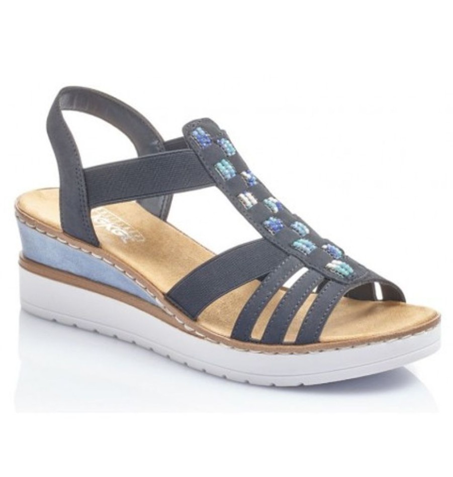 Women'S Shoes Shoesissime Sandals | Rieker V3822-14 Blue