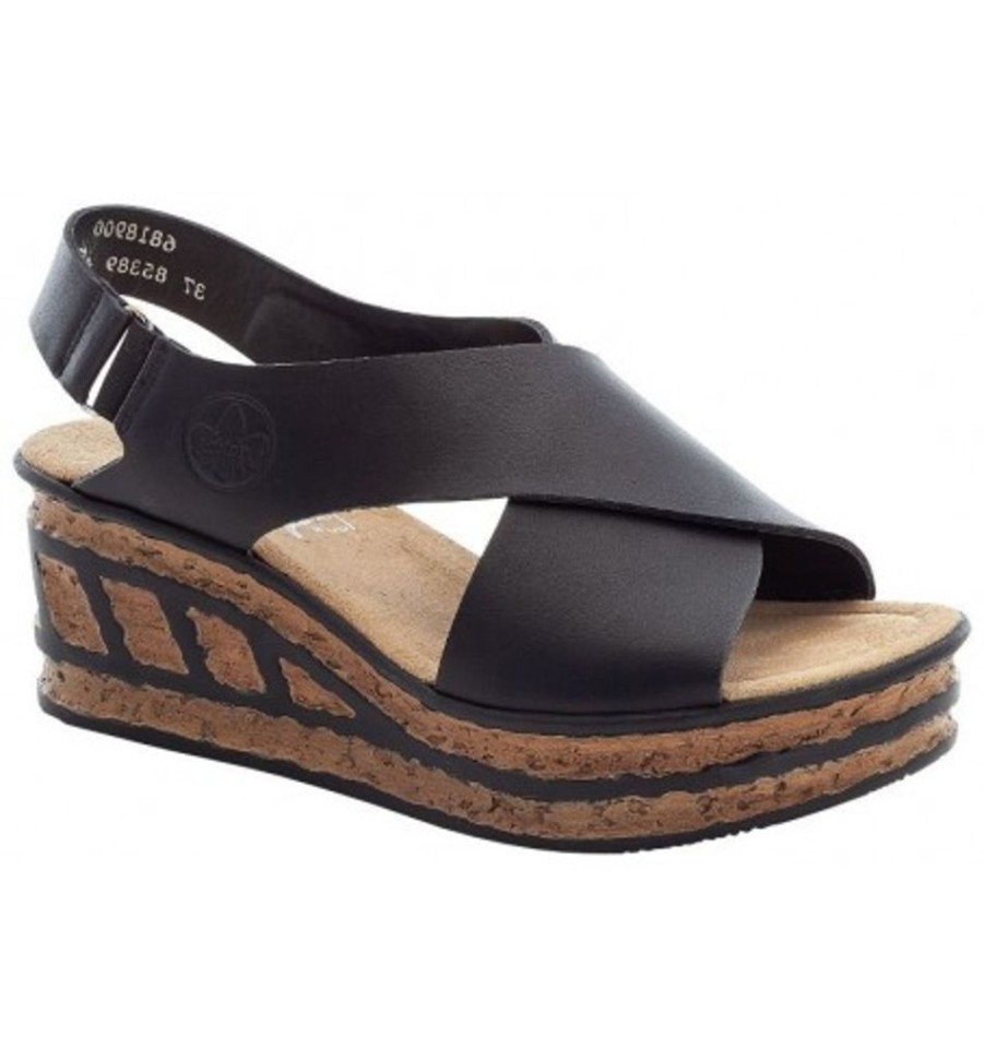 Women'S Shoes Shoesissime Sandals | Rieker 68189-00 Black