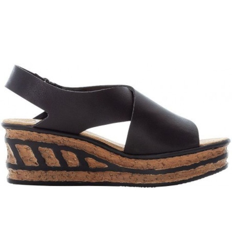 Women'S Shoes Shoesissime Sandals | Rieker 68189-00 Black