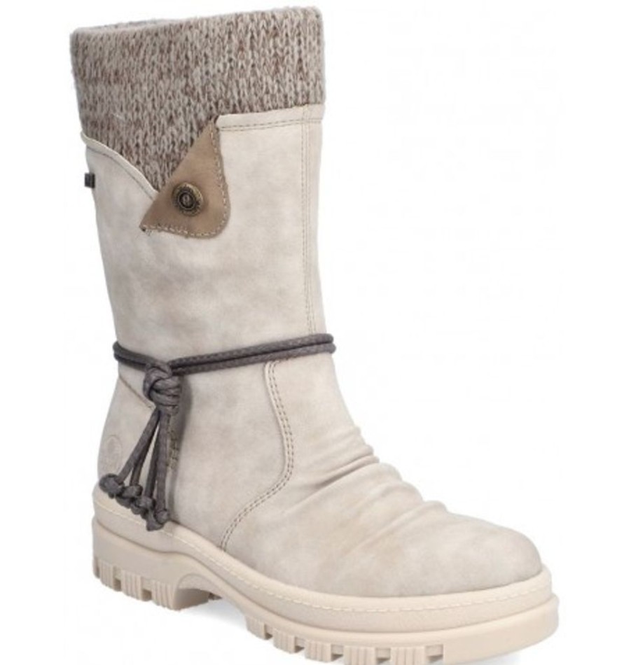 Women'S Shoes Shoesissime Winter Boots | Rieker X8283-60 Beige