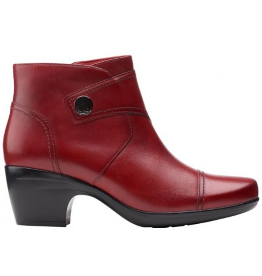 Women'S Shoes Shoesissime Fall Boots | Clarks Emily Calle 26154989 Red