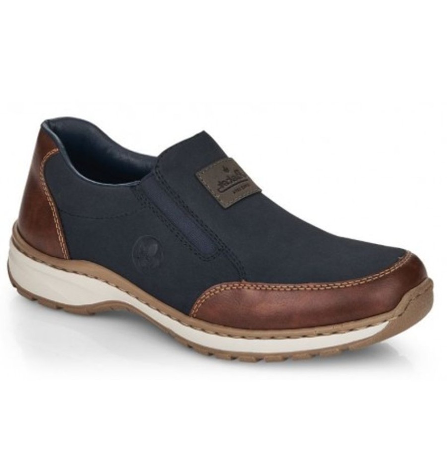 Men'S Shoes Shoesissime Casual Shoes | Rieker 03354-14 Blue