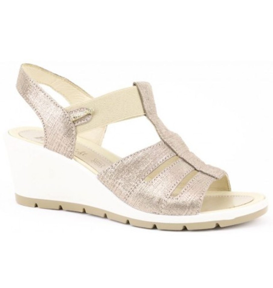 Women'S Shoes Shoesissime Sandals | Collections Bulle 12829 Metallic Gold