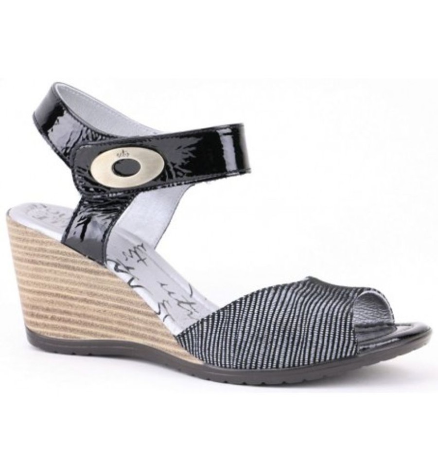 Women'S Shoes Shoesissime Sandals | Un Tour En Ville Magal 83500004 Black Varnish