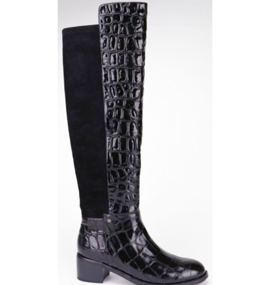 Women'S Shoes Shoesissime Fall Boots | Valdini Delfhin Black Varnish