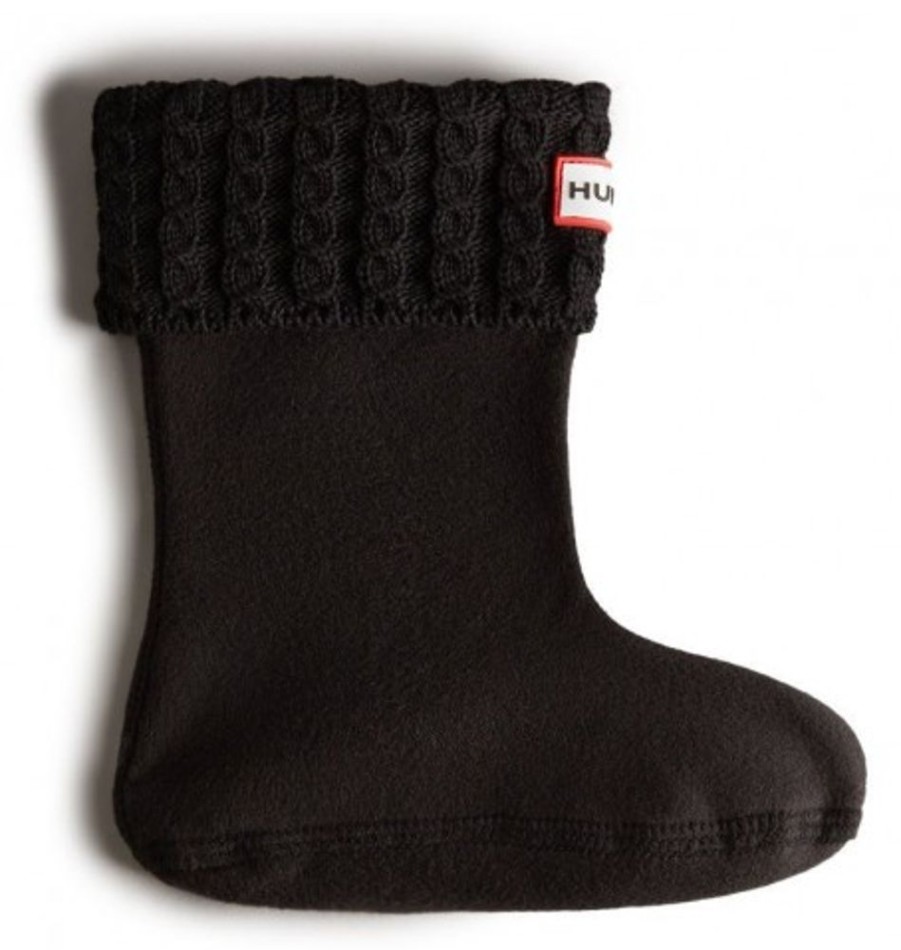 Accessories Shoesissime Girls | Hunter Kids Mini Cable Sock Kas3307Aac-Blk Black