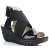 Women'S Shoes Shoesissime Sandals | Fly London Yuba385Fly Black Varnish