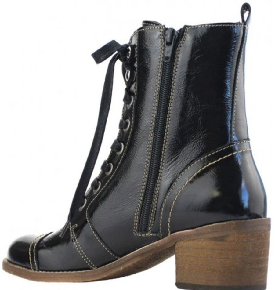 Women'S Shoes Shoesissime Fall Boots | Unity In Diversity Patriot Black Varnish