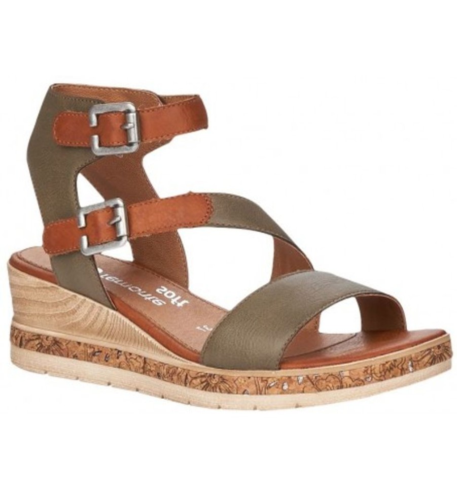 Women'S Shoes Shoesissime Sandals | Rieker - Remonte D3052-54 Green Khaki