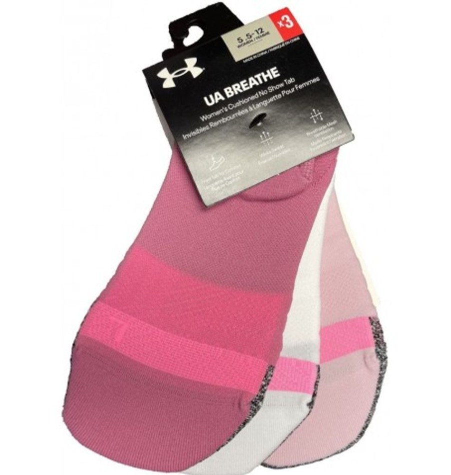 Accessories Shoesissime Women'S | Under Armour Breathe No Show Tab Pink