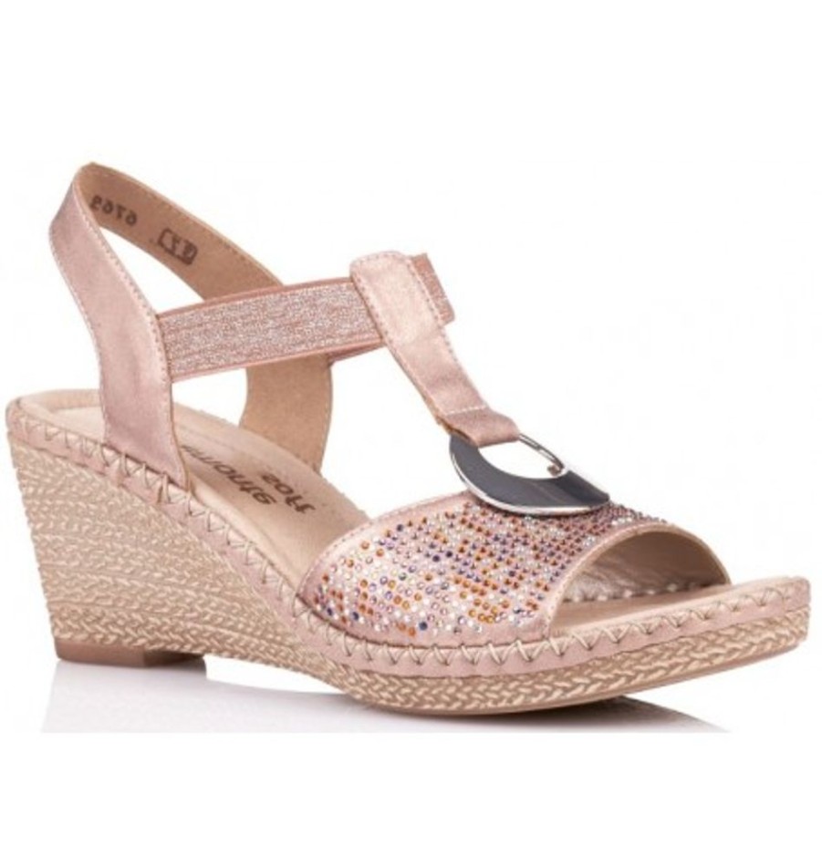 Women'S Shoes Shoesissime Sandals | Rieker - Remonte D6769 Pink