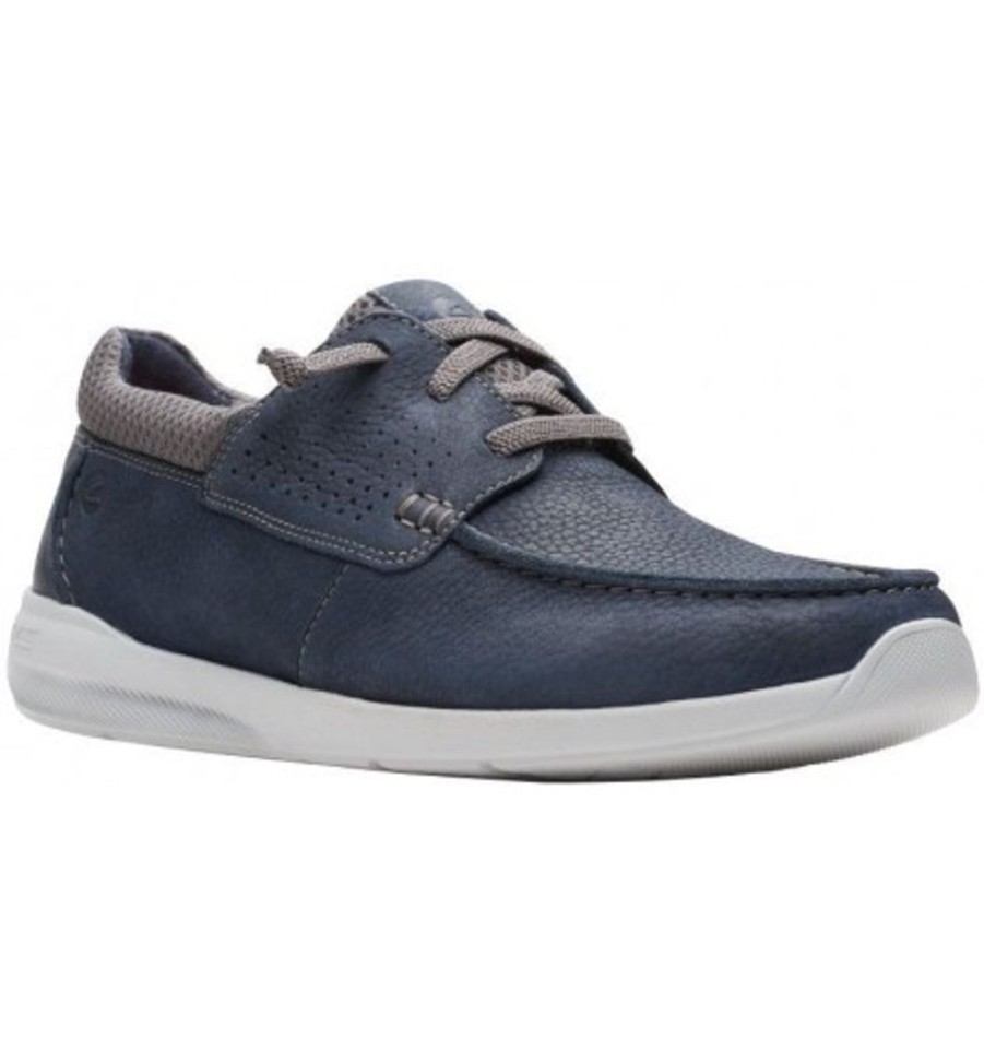 Men'S Shoes Shoesissime Casual Shoes | Clarks Gorwin Moc 26164694 Blue