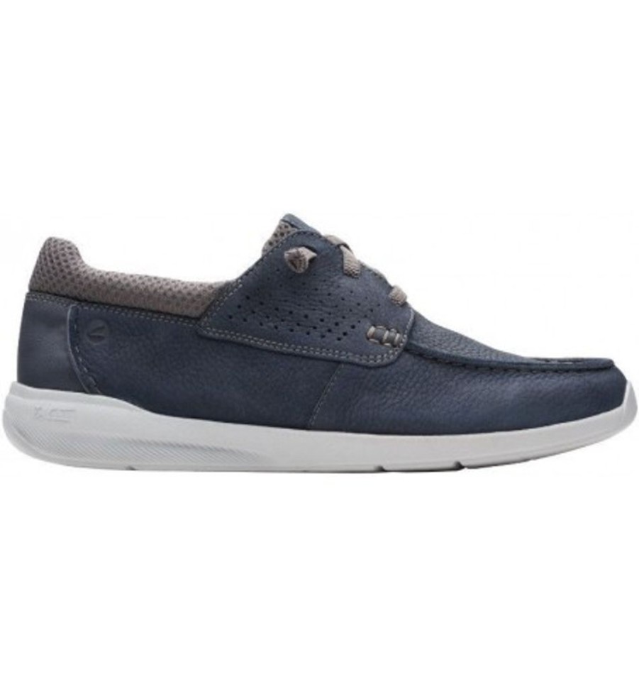 Men'S Shoes Shoesissime Casual Shoes | Clarks Gorwin Moc 26164694 Blue