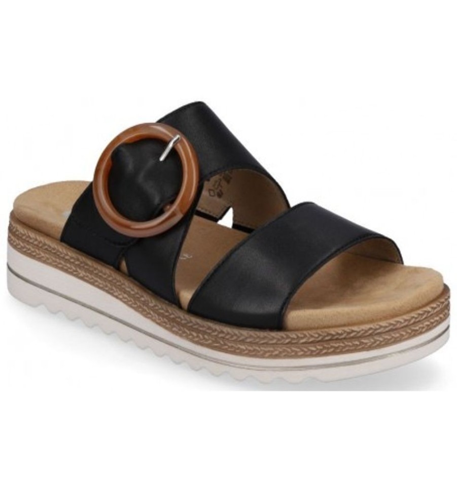 Women'S Shoes Shoesissime Sandals | Rieker - Remonte D0Q51-00 Black