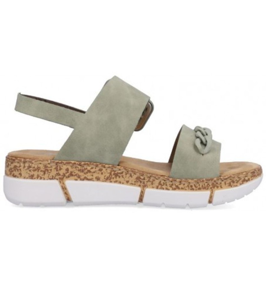 Women'S Shoes Shoesissime Sandals | Rieker V2350-52 Green Khaki