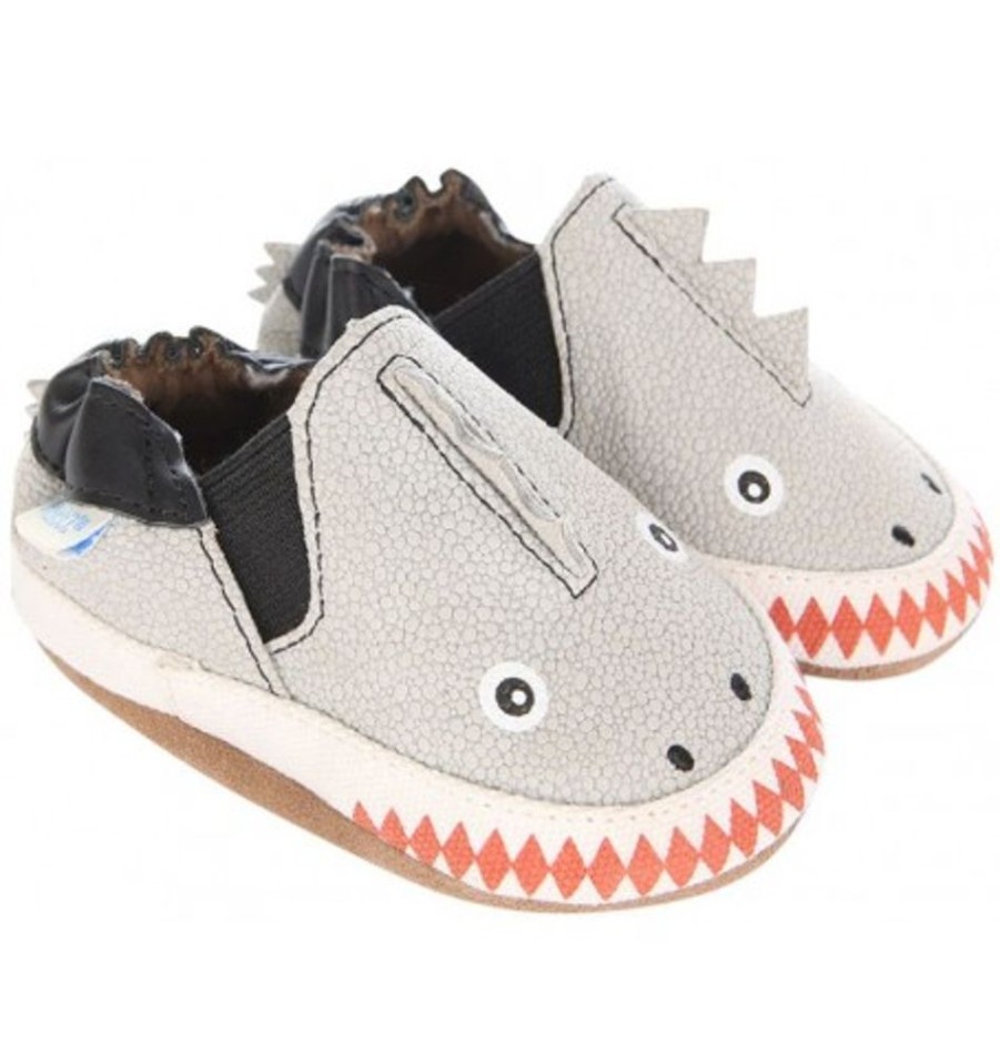 Kids Shoes Shoesissime Slippers | Robeez Dino Dan 5059112 Silver Grey