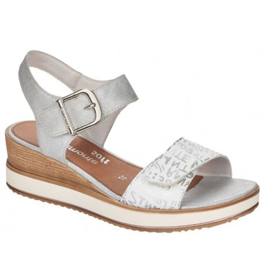 Women'S Shoes Shoesissime Sandals | Rieker - Remonte D6455-90 Silver Grey