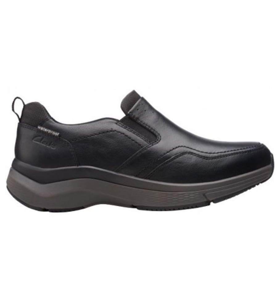 Men'S Shoes Shoesissime Dress Shoes Without Laces | Clarks Wave2.0 Edge 26155106 Black