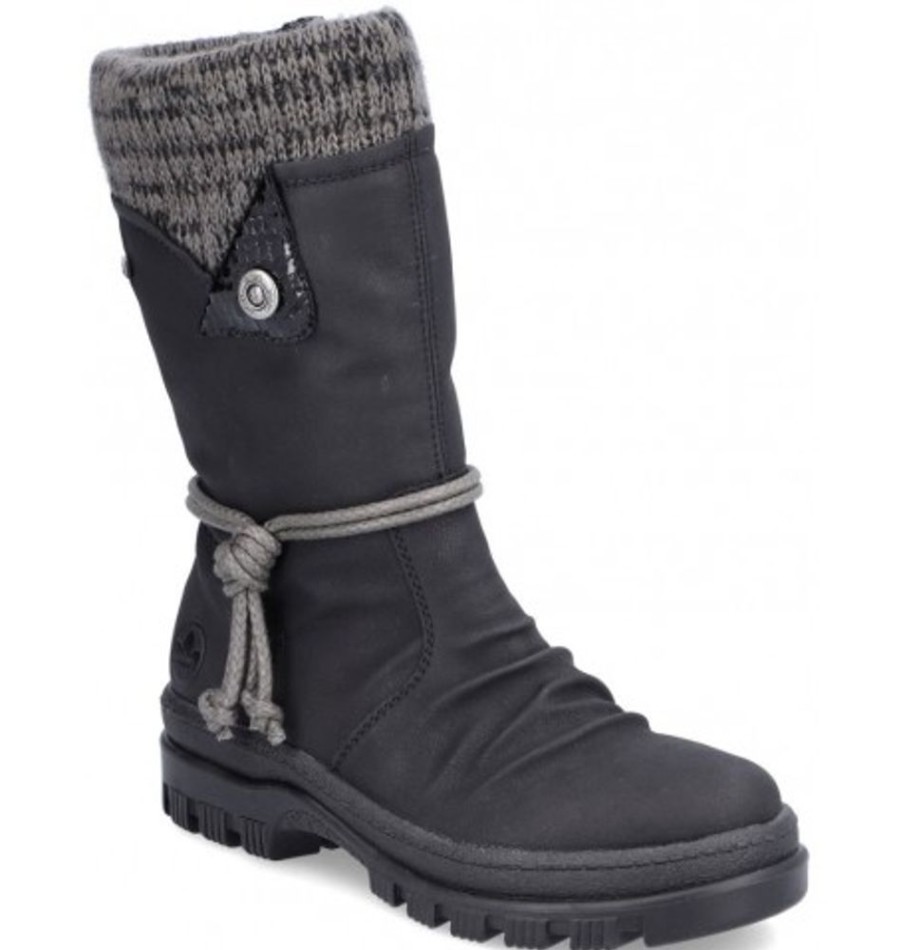 Women'S Shoes Shoesissime Winter Boots | Rieker X8283-00 Black