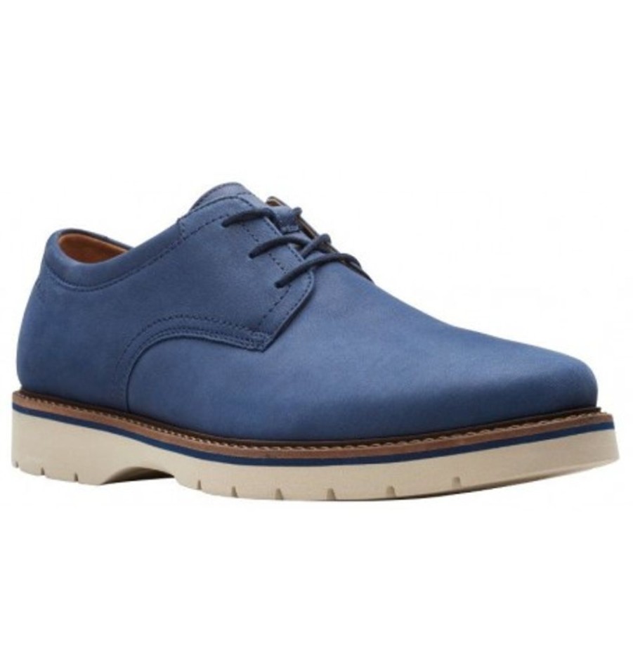 Men'S Shoes Shoesissime Dress Shoes With Laces | Clarks Bayhill Plain 26158008 Blue