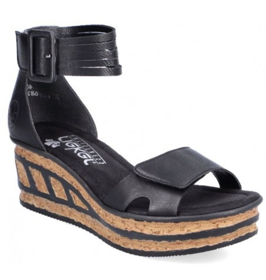 Women'S Shoes Shoesissime Sandals | Rieker 68194-00 Black