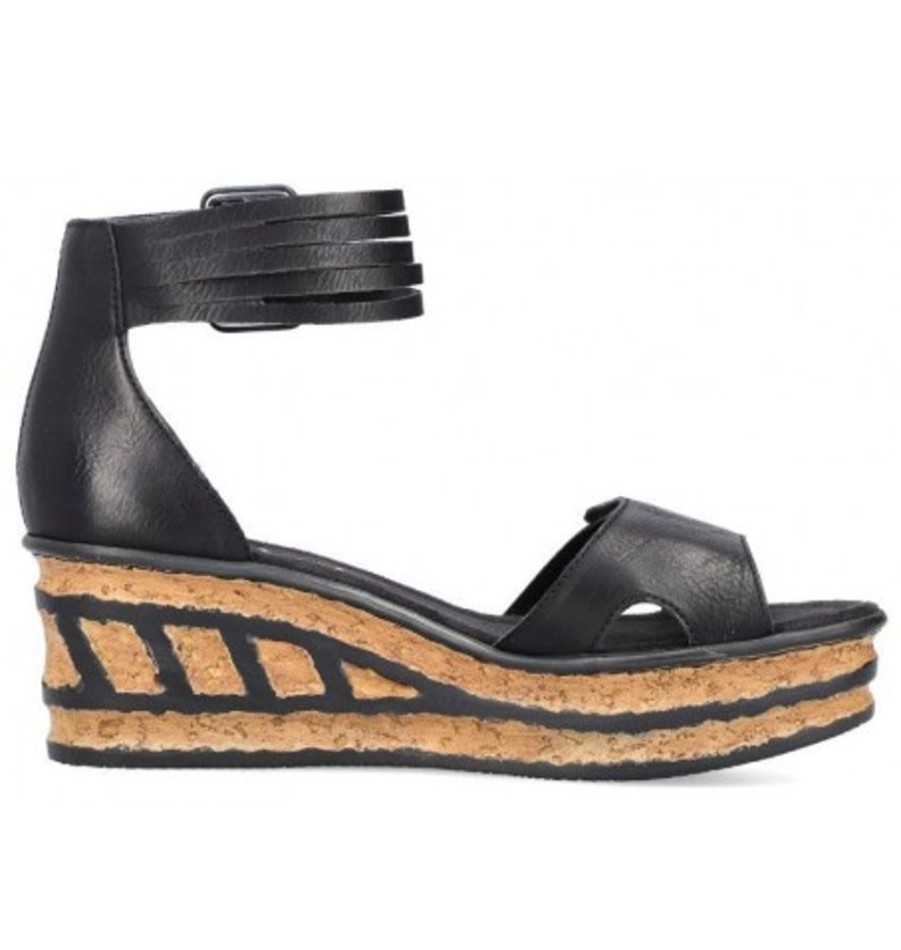 Women'S Shoes Shoesissime Sandals | Rieker 68194-00 Black