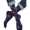 Accessories Shoesissime Men'S | Bleu Foret Gift Pattern Socks Blue