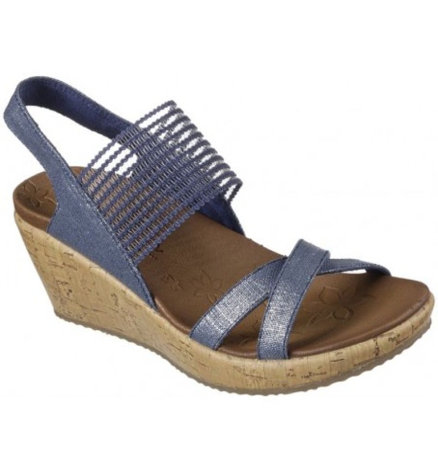 Women'S Shoes Shoesissime Sandals | Skechers High Tea 31723 Blue