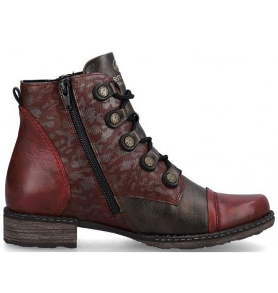 Women'S Shoes Shoesissime Fall Boots | Rieker - Remonte D4391-36 Burgundy